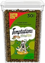 Temptations Cat Treats, Classic Crunchy and Soft Cat Treats, Catnip Fever Flavor, Catnip Treats, 30 oz. Tub (One Size)