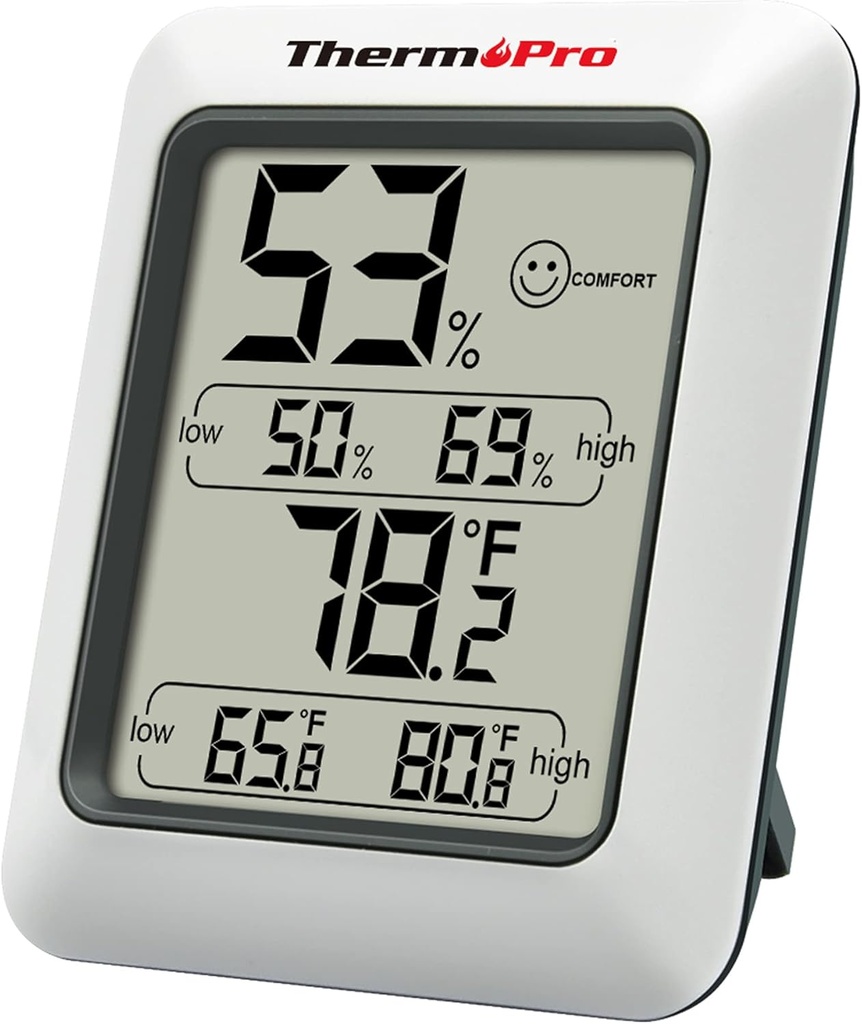 ThermoPro TP50 Digital Hygrometer Indoor Thermometer Room Thermometer and Humidity Gauge with Temperature Humidity Monitor (One Size)