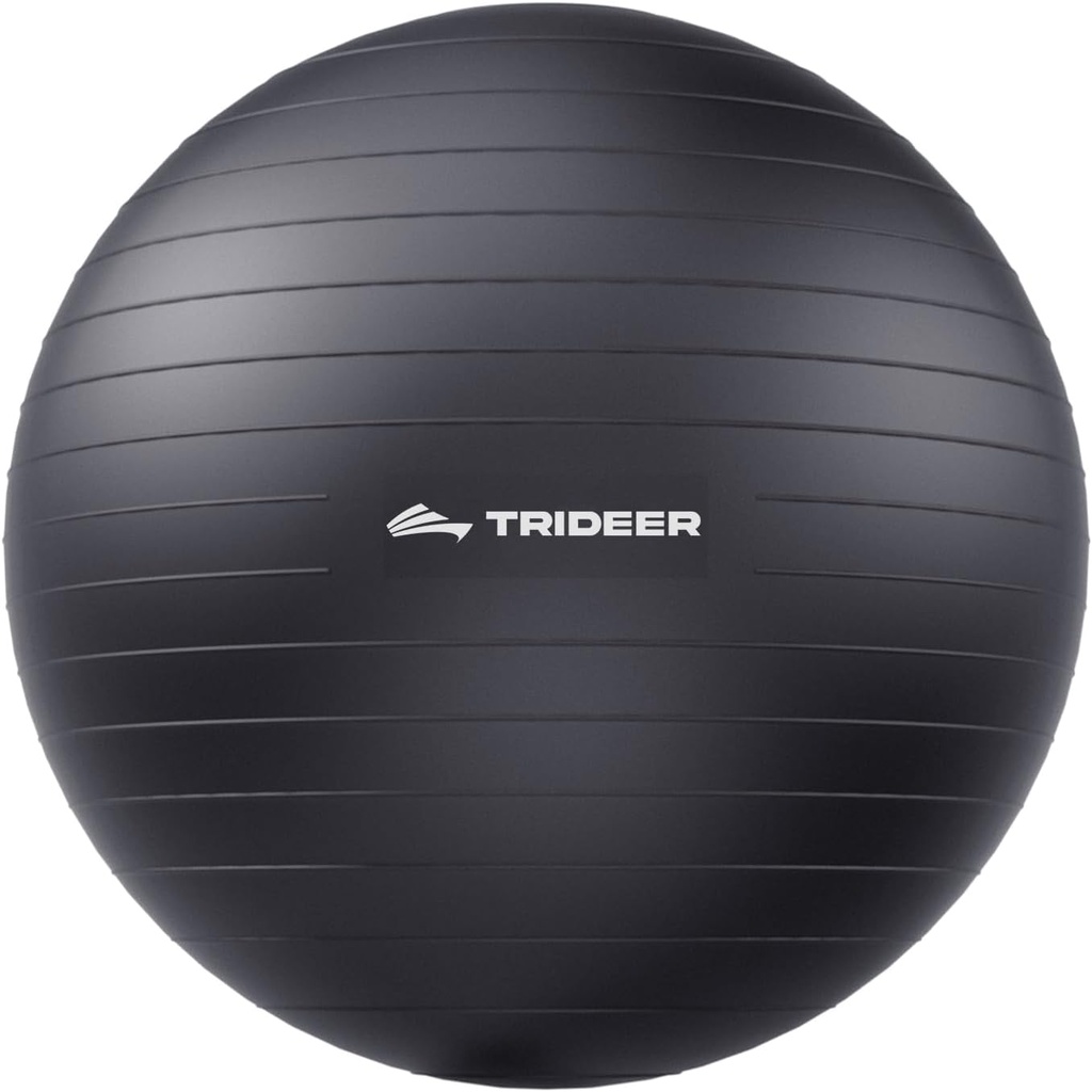 Trideer Exercise Ball for Yoga, Pilates & Fitness – Stability Ball Equipment for Home Gym & Office Chair, Core & Balance Training Accessories, Physical Therapy Equipment, Quick Pump Included, 5 Sizes (One Size)