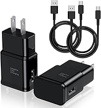 Type C Charger Fast Charging, 2 Pack USB C Android Phone Wall Charger Block & 6ft Charge Cable Cord, for Samsung Galaxy S8 / S9 / S10 Plus Active S10e, S20 / S21 Ultra Plus, Note 8 9 10, Pixel 3 etc (One Size)