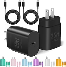 Type C Charger Fast Charging, 2Pack [10FT&6FT] Long USB C Cable with 25W Phone Super Fast Charger Block Compatible with Galaxy S25/S24/Plus/Ultra,iPhone 15/16/17/Air/Plus/Pro Max (One Size)