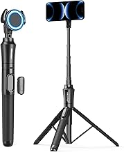 UBeesize 72'' Magnetic Tripod for iPhone with Remote, Extendable Cell Phone Tripod Stand, Compatible with MagSafe, Selfie Stick Tripod for iPhone 15 14 13 12 11 Series and Android Phones (One Size)
