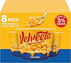 Velveeta Shells & Cheese Original Microwaveable Shell Pasta & Cheese Sauce, 8 ct Box, 2.39 oz Cups (One Size)