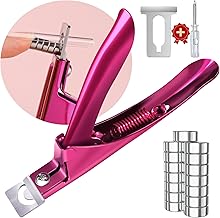 Violet Red Premium Adjustable Nail Clippers with Magnets Sizers for Acrylic Nails, Stainless Steel Nail Cutter Trimmer for Artificial Fake False Tips Manicure Sharp Blade Clip Tool for Salon Beauty (One Size)