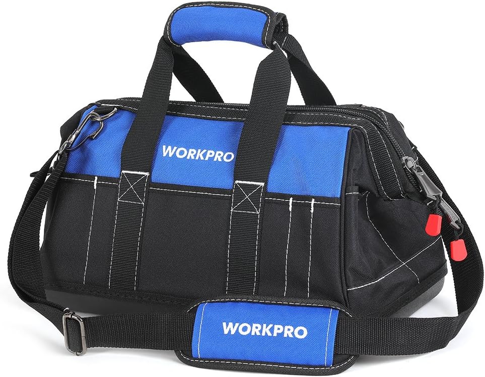 WORKPRO 16-inch Wide Mouth Tool Bag with Water Proof Molded Base (One Size)