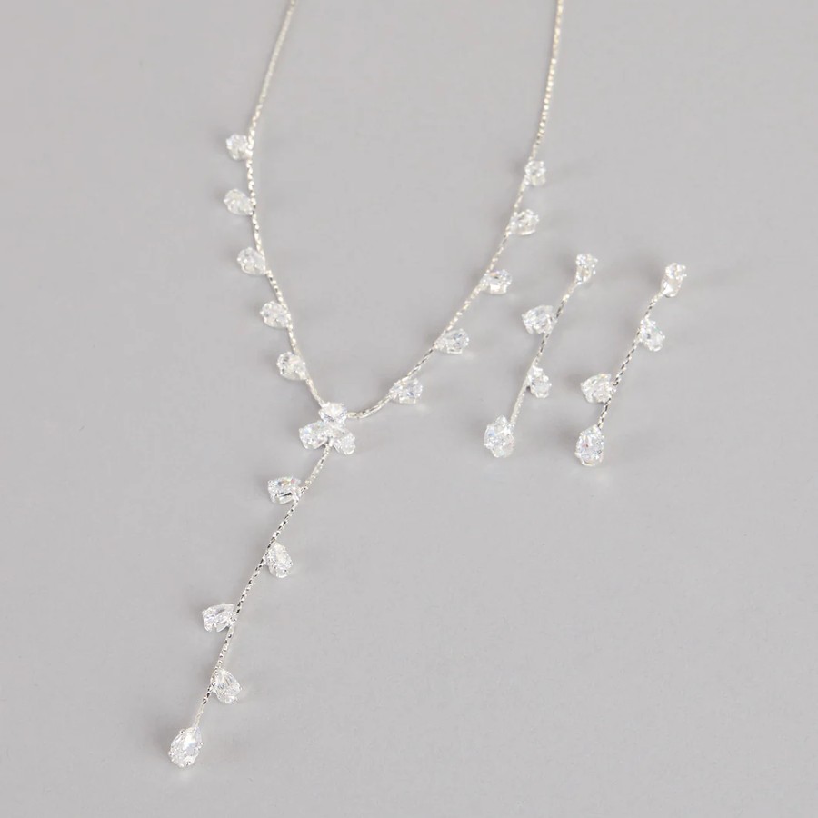Windsor Rhinestone Necklace and Earrings Set