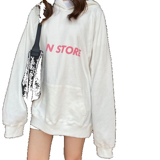 Women's sweatshirt factory hooded mid-length new spring and autumn coat white loose Korean style trendy women's manufacturer manufacturer