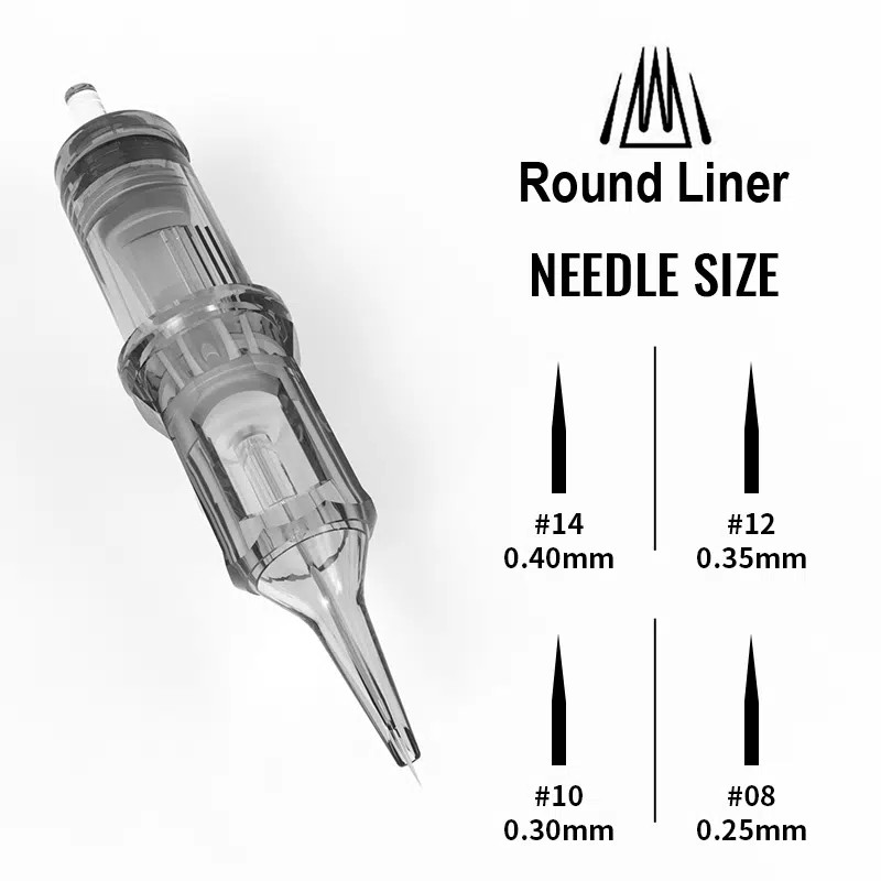 Yilong Diamond Round Liner Tattoo Cartridge Needles Box of 20 (One Size)