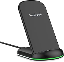 Yootech Wireless Charger,10W Max Wireless Charging Stand, Compatible with iPhone 17/17 Pro/17 Pro Max/Air/16e/16/16 Plus/16 Pro Max/15/14/13/SE 2022/12/11/X/8, Galaxy S25/S24/S23/S22(No AC Adapter) (One Size)