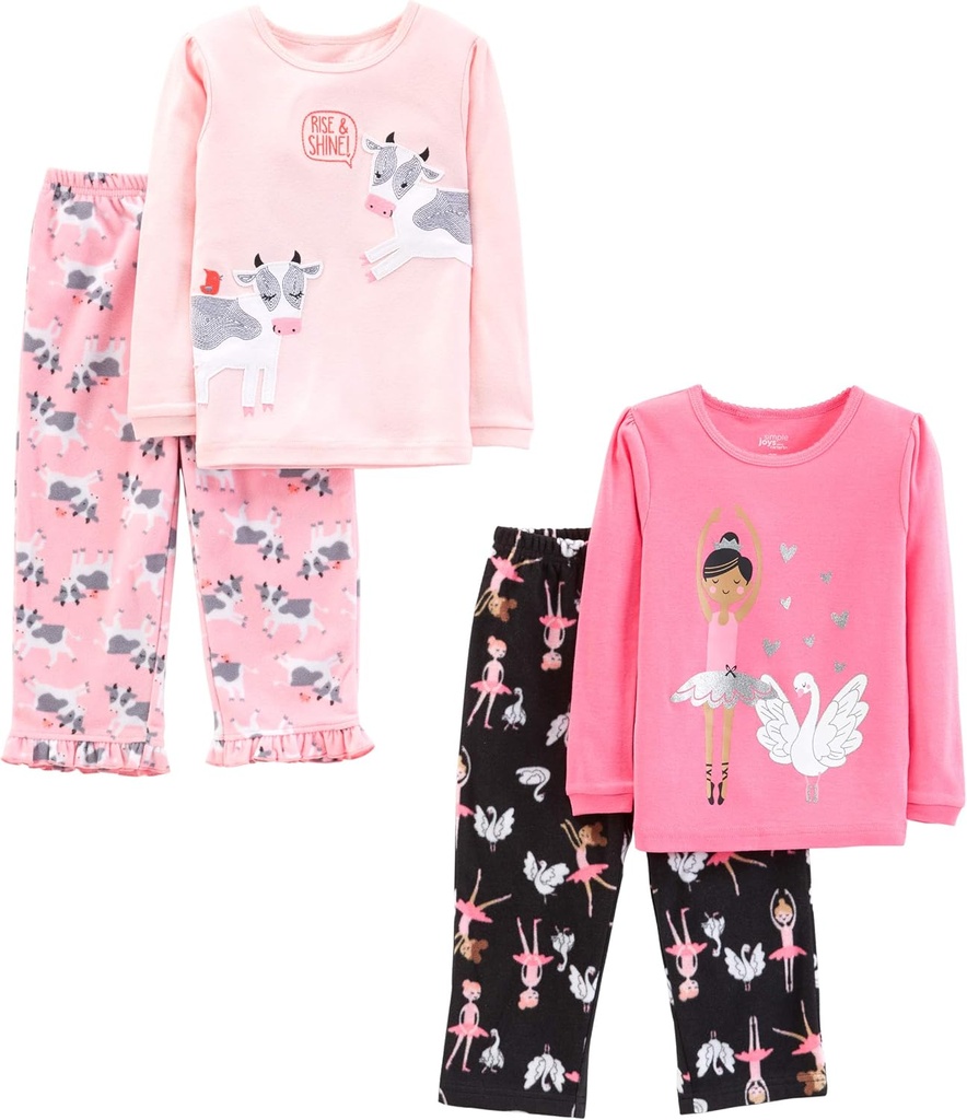 baby-girls 4-piece Pajama Set (One Size)