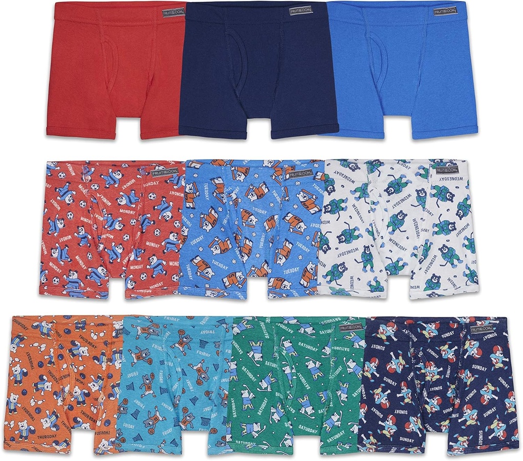 boys And Toddler Boxer Briefs, Tag Free & Breathable Underwear, Assorted Color Multipacks (One Size)
