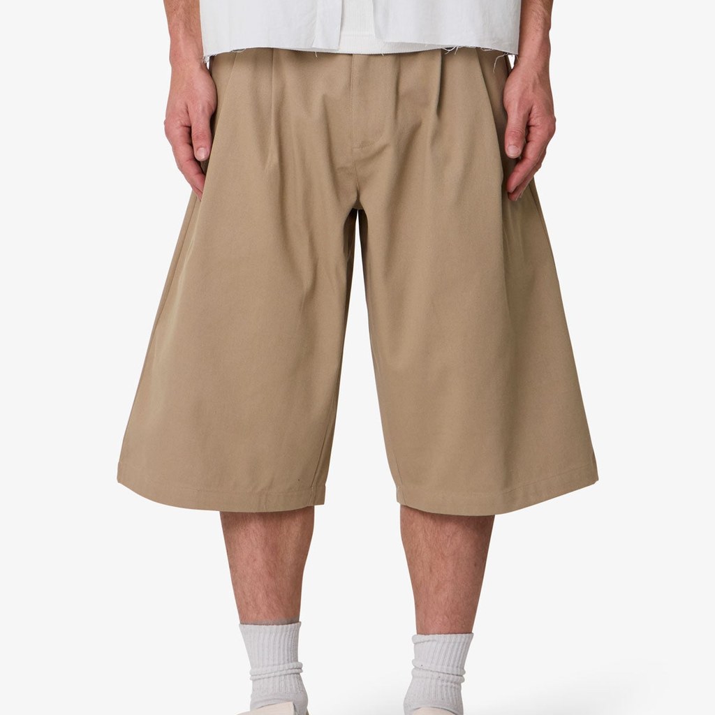 mnml Pleated Twill Shorts - Khaki (One Size)