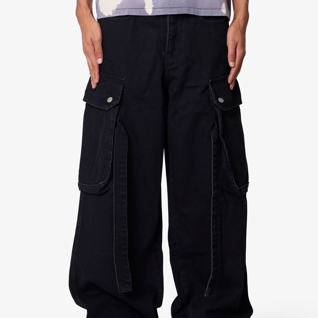 mnml Washed Cargo Pants - Washed Black