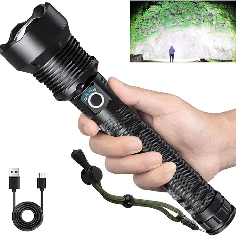 LED Emergency Handheld Flashlight, 4 Pack, Adjustable Focus, Water Resistant with 5 Modes, Best Tactical Torch for Hurricane, Camping, Dog Walking