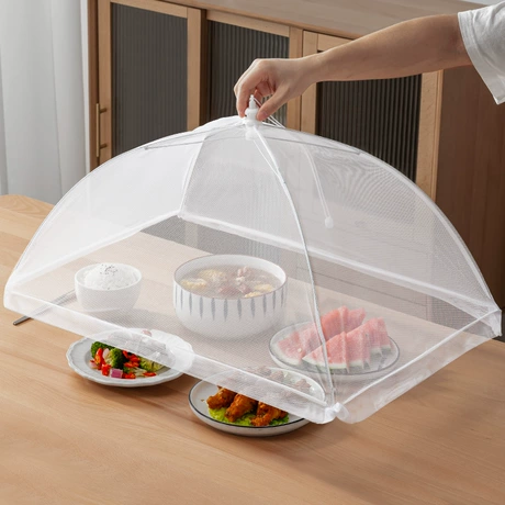 (6 Pack) Pop-Up Outside Picnic Mesh Food Covers Tent Umbrella for Outdoors and Camping Food Net Cover Keep Out Flies Mosquitoes Ideal for Parties BBQ, Reusable and Collapsible 17 x 17inches