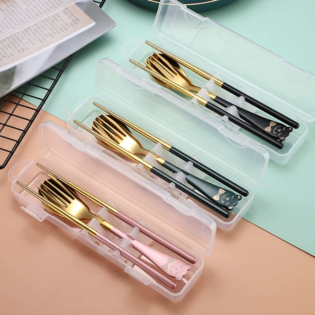 UCO Utility Spork 3-in-1 Combo Spoon-Fork-Knife Utensil, 2-Pack, Gold/Sky Blue
