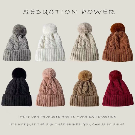 Womens Knit Beanie Winter Thick Solid Fleece Lined Beanie Hats for Women Men Unisex Warm Skiing Beanies