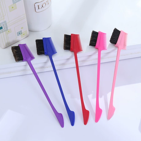 Slick Back Hair Brush & Hair Wax Stick Set - Frizz Control & Flyaway Smoothing - Sleek Ponytails, Buns, Edges - Styling Cream/Gel/Balm/Pomade Stick for Women - Styling Accessories for Girls & Kids