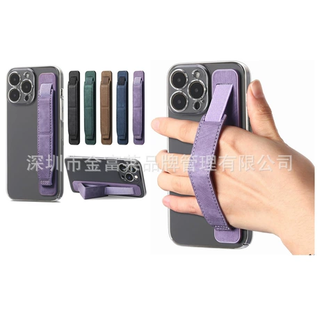 LOVEHANDLE Phone Grip for Most Smartphones and Mini Tablets, Black Elastic Strap with Black Base, LH-01Black