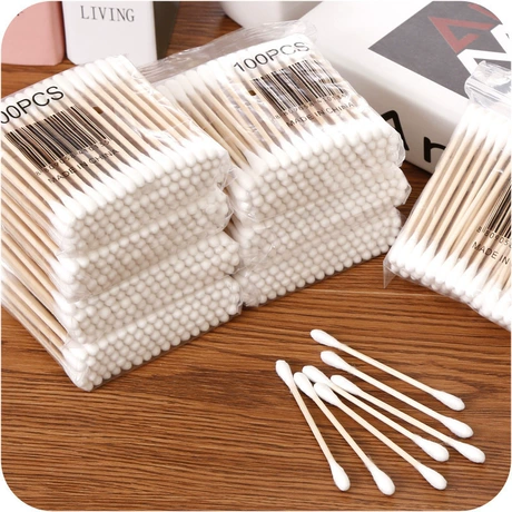 Amazon Basics Double-Tipped Cotton Swabs for Personal Hygiene and Baby Care, 100% Cotton, Versatile, Baby Safe, 500 Count