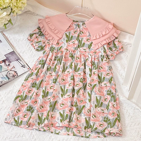 婴儿连体衣 and toddler girls short sleeve fashion dress