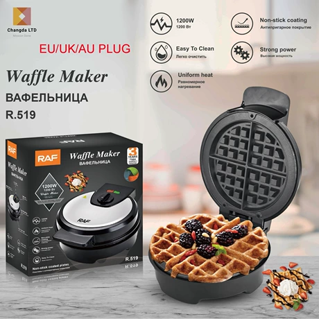 Cuisinart Waffle Maker, 1250W Round Classic Waffle Iron, 5-Setting Adjustable Browning Control, WMR-CANAS, Brushed Stainless